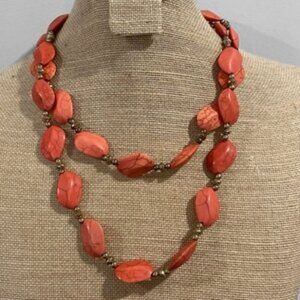 Pink Large Stones Beads Necklace AB